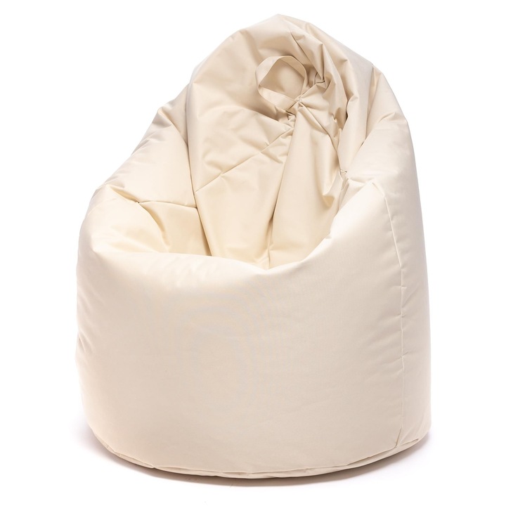 Puf Saco Ecopuf, L 70x110cm, Crem, pentru Interior si Exterior