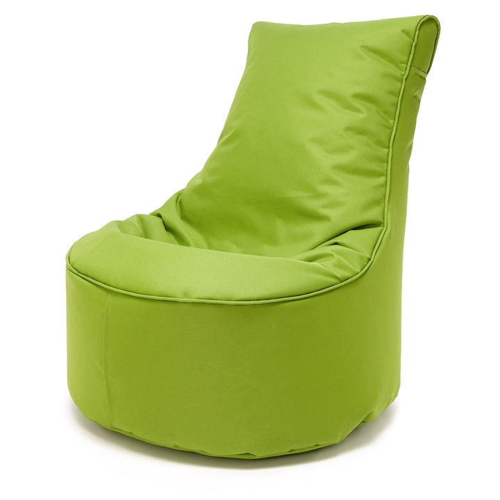 Puf Sac Ecopuf, Spatar Inalt, Verde, 65x75cm, pentru Interior si Exterior