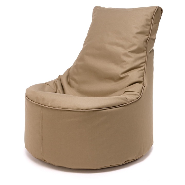 Fotoliu puf pentru copii Ecopuf, Interior/Exterior, Impermeabil, 60x60cm, bej