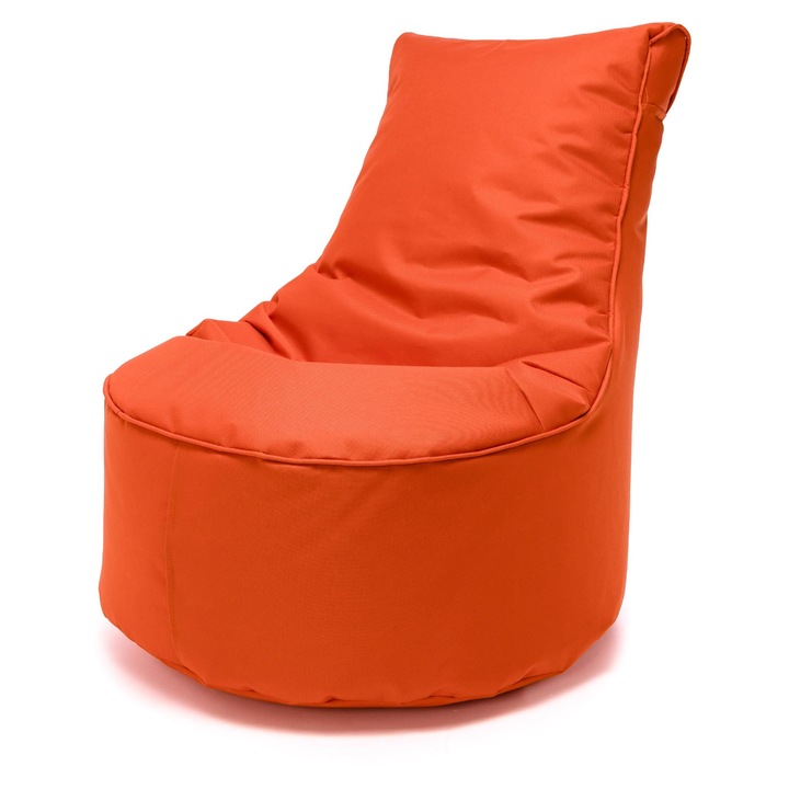 Pouf Copii Tip Sac cu Spatar, Ecopuf Schlumpf, Portocaliu, 65x75cm