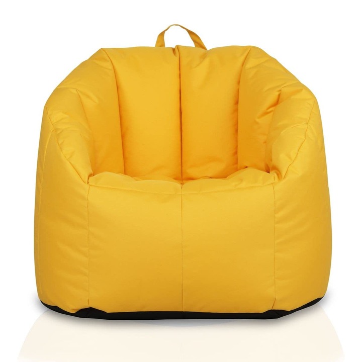 Puf Ecopuf, Poliészter, Vízálló, 73x75cm, Beltéri/Kültéri, sárga