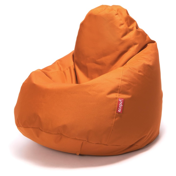 Puf Ecopuf Fuzzy, 80x110 cm, interior/exterior, scaun tip sac, pentru copii si adulti, livrat cu umplutura