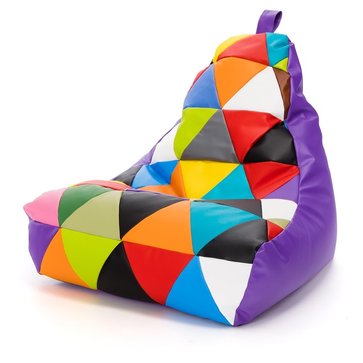 Fotoliu Sac Ecopuf, Piele Ecologica, Mov E7, Marime S/M