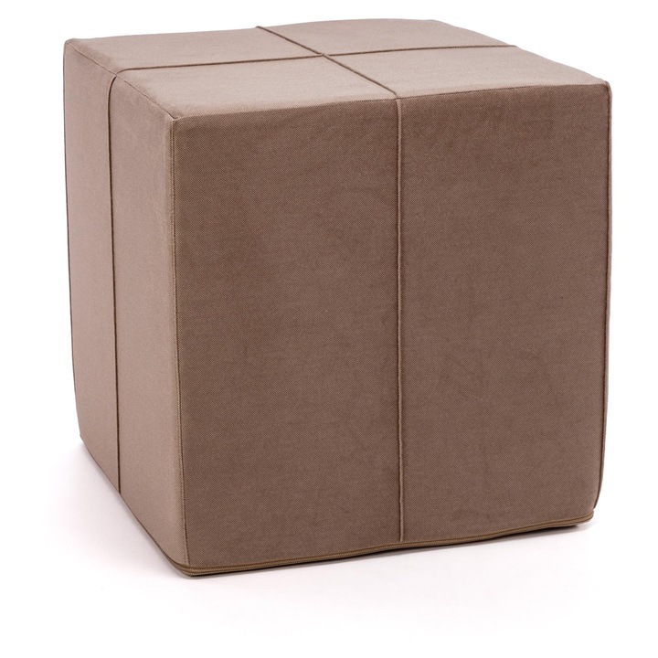 Taburet Ecopuf Maro Deschis, Modern Multifunctional 40x40x40 cm, Design Elegant, Suport Picioare Confortabil