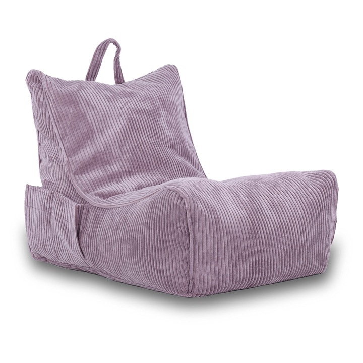 Sac puf Ecopuf Cord, tip bean bag, umplutura moale, multicolor, dimensiuni variabile