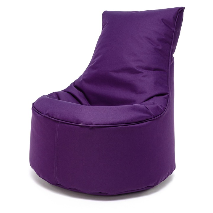 Puf Saca de sezut cu spatar inalt, model personaj desene animate, violet, 65x75cm