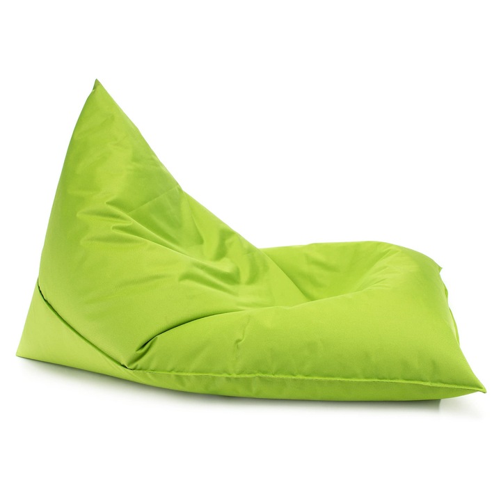 Puf Triunghiular Ecopuf Lazy M, Poliester Durabil, 100x150cm, Interior/Exterior, verde