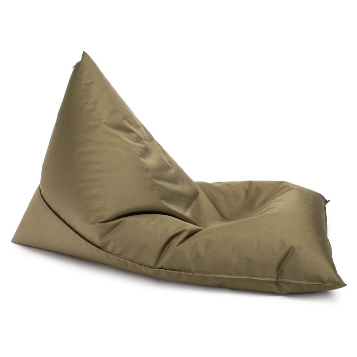 Pouf Ecopuf Lazy S Triunghiular, Sac de Sedere Versatil, Poliester Durabil, 88x130cm, pentru Interior si Exterior