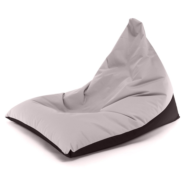 Puf/Scaun tip sac Lazy M, impermeabil, rezistent la murdarie, 80x100cm, exterior, Ecopuf, gri