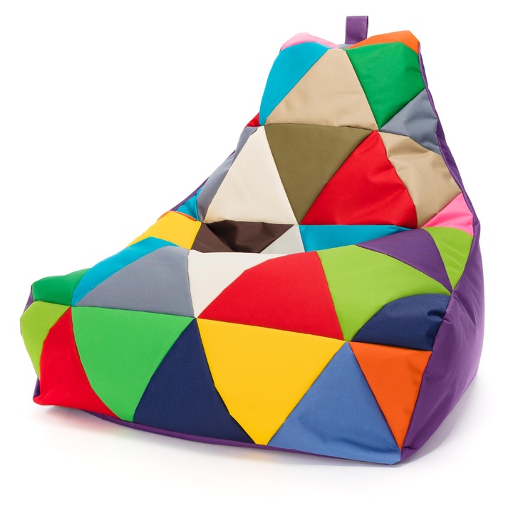 Puf Keiko Patchwork, M, 100x80x85cm, vízálló, lila, beltéri-kültéri szett