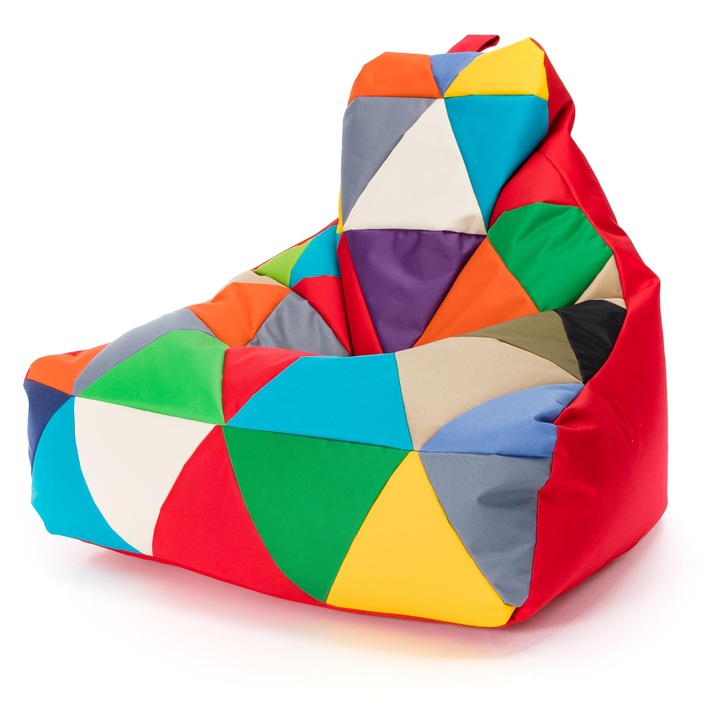 Puf Ecopuf Keiko Patchwork, babzsák, vízálló, piros, 100x80x85cm