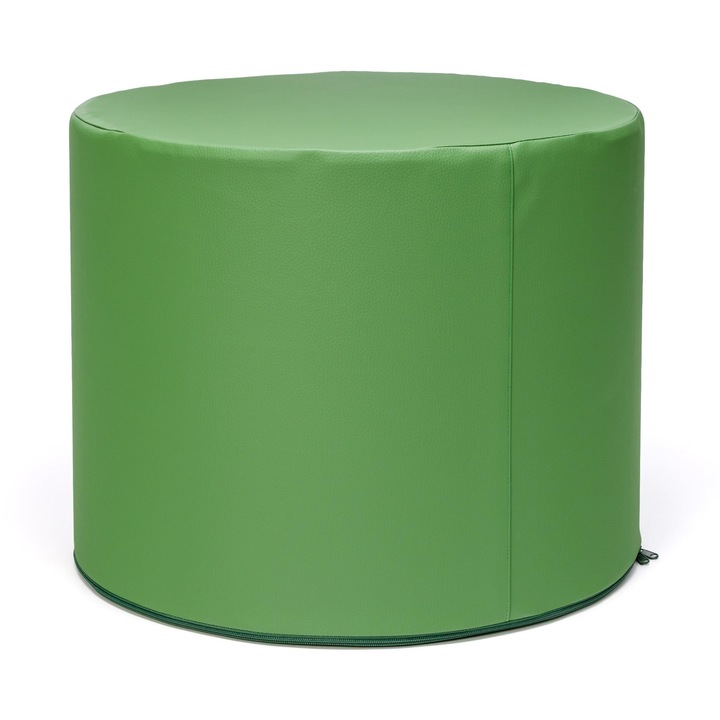 Taburet Ecopuf Roller, piele ecologica, husa detasabila, ultrausor, 40x40x40cm