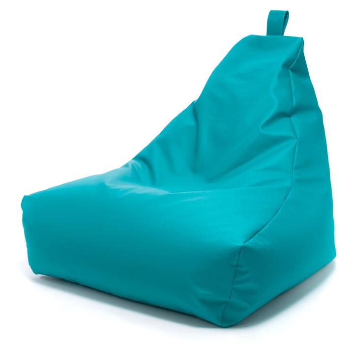 Fotoliu tip puf, Ecopuf, pentru Interior/Exterior, 100x85 cm, Turcoaz
