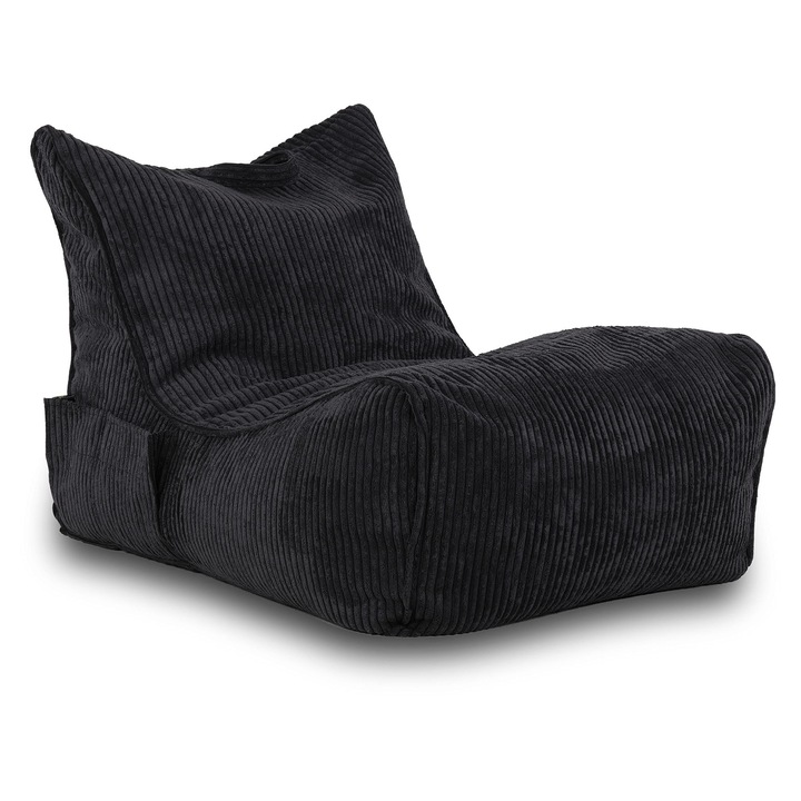 Pouf Ecopuf Tip Sac Beanbag Cord, Multicolor, pentru Copii si Adulti, Umplut cu Granule