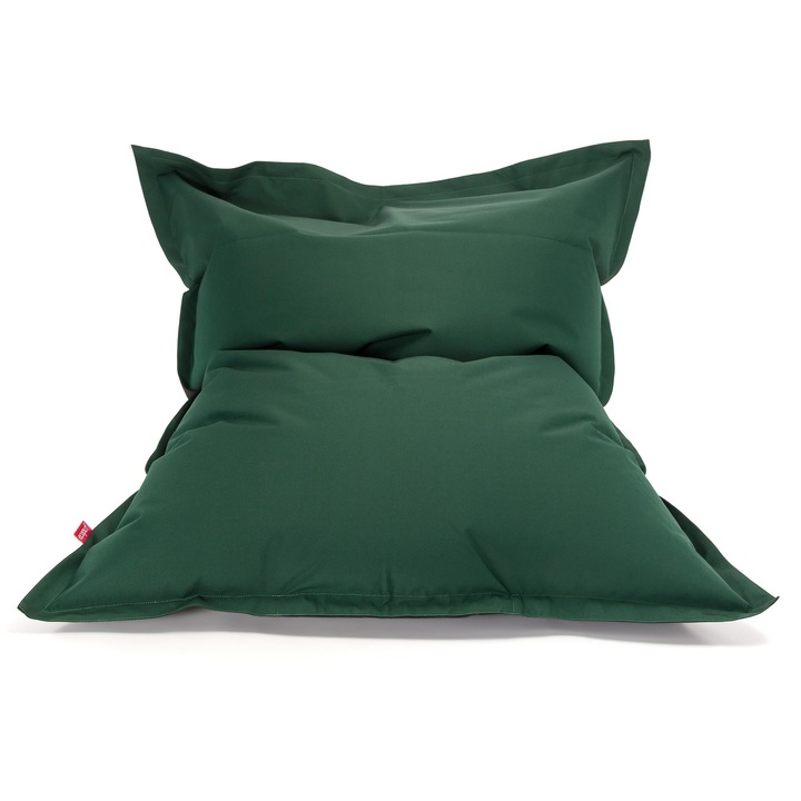 Perna tip sac Ecopuf, 140x100 cm, impermeabila, umplutura EPS, pentru interior/exterior, verde