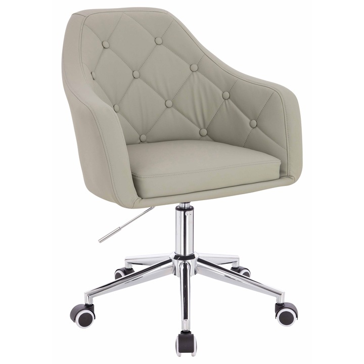 Scaun de birou, Votana, HR831K, Piele Ecologica Premium Soft, Baza Cromata, Culoare