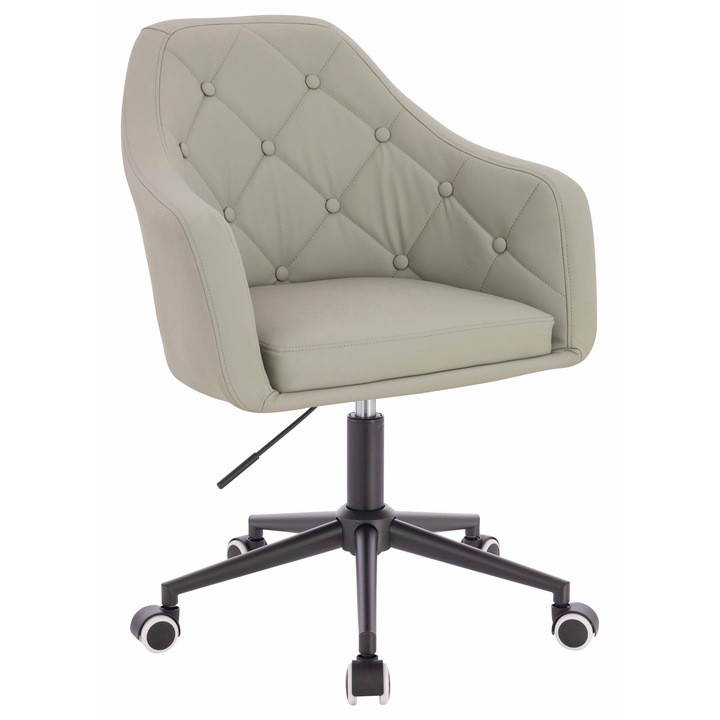 Scaun birou, Votana HR831K, Piele Ecologica Premium Soft, gri, 68x45-55cm