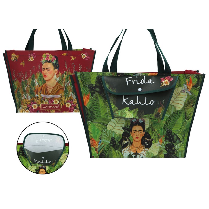 Трапецовидна чанта CARMANI, с джоб, многоцветна