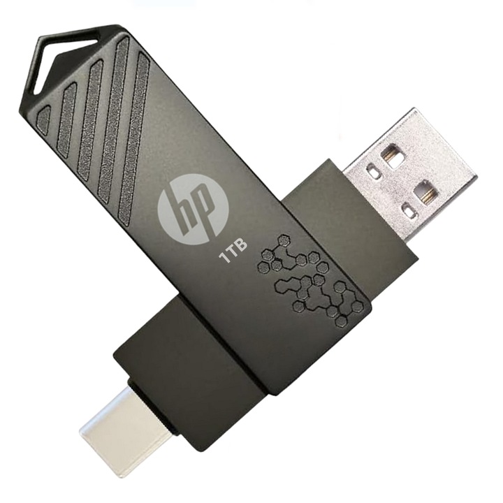 HP 1TB USB pendrive, USB-C, 80MB/s, vízálló, fekete