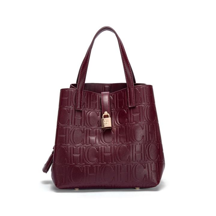 Női kézitáska dombornyomott betűkkel, crossbody táska, női válltáska ingázáshoz, CHCHDIOSA, alkalmas munkához, utazáshoz és vásárláshoz, Borvörös