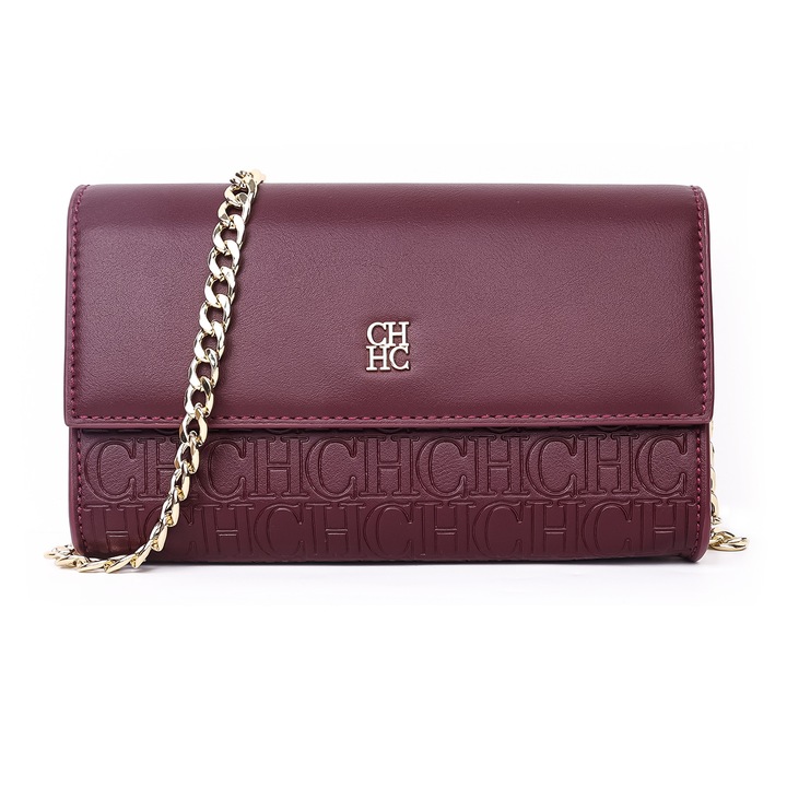 Válltáska nyomtatott betűkkel nőknek/crossbody táska arany lánccal, kis négyzet alakú alkalmi táska, CHCHDHIOSA, alkalmas munkához, utazáshoz és vásárláshoz, Borvörös