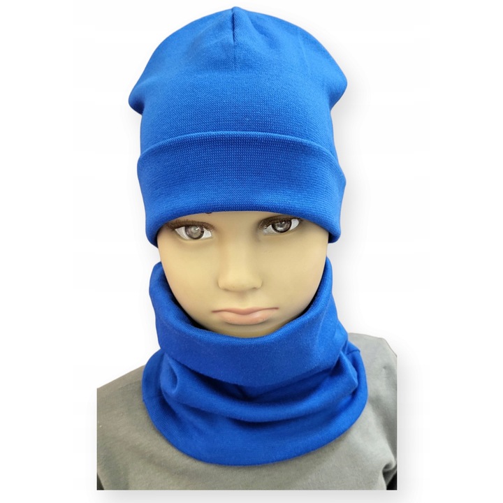 Set caciula si komin Dartomik, 34/38, bumbac, albastru