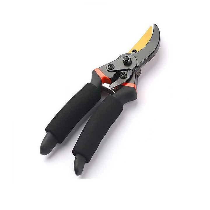 Foarfece de gradina SK5, 21cm, maner ergonomic 30°, lama ultra-ascutita, anti-rugina, arc durabil, piulita ranforsata, pentru pomi si gradina