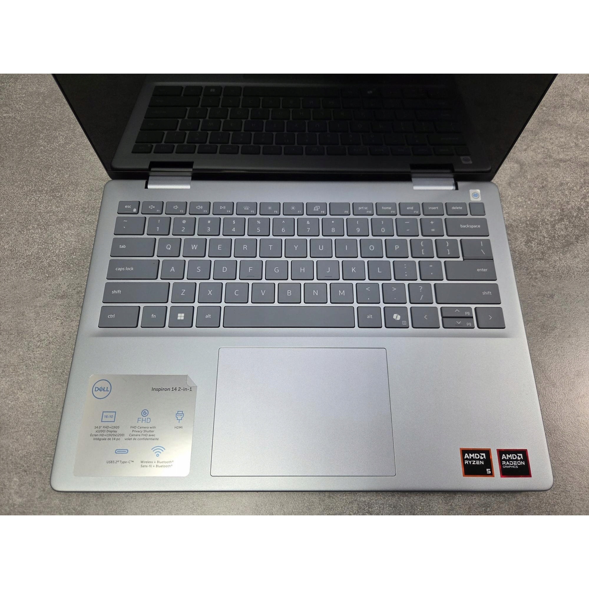 Laptop 2in1 Dell Inspiron 7445, AMD Ryzen 5, 16GB RAM, 512GB SSD, 14" FHD+, touchscreen, Windows 11 Pro