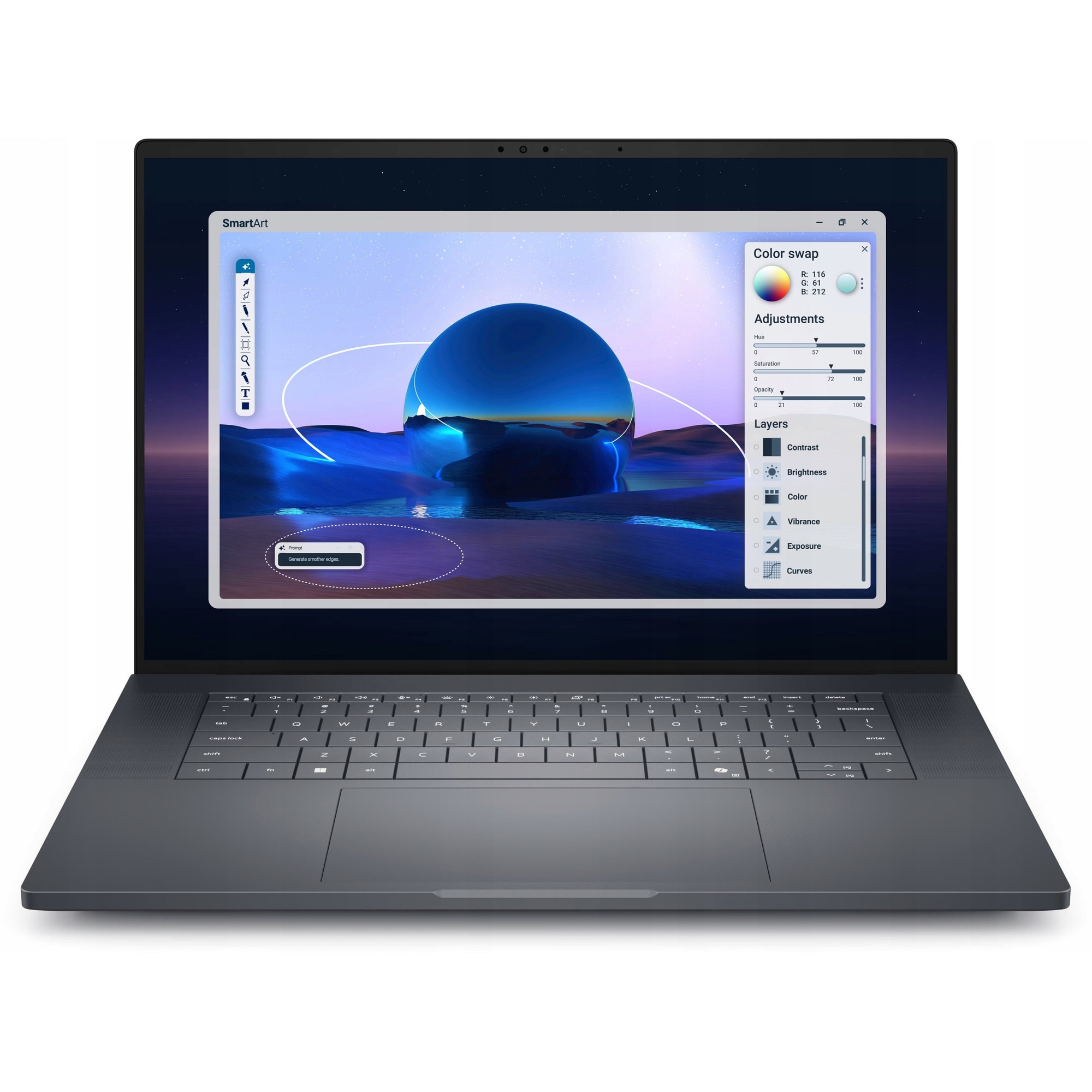 Laptop, Dell, Pro Max 16, Intel Core Ultra 7 255H, 32GB RAM, SSD 512GB, NVIDIA RTX PRO 1000, FHD+, 16"