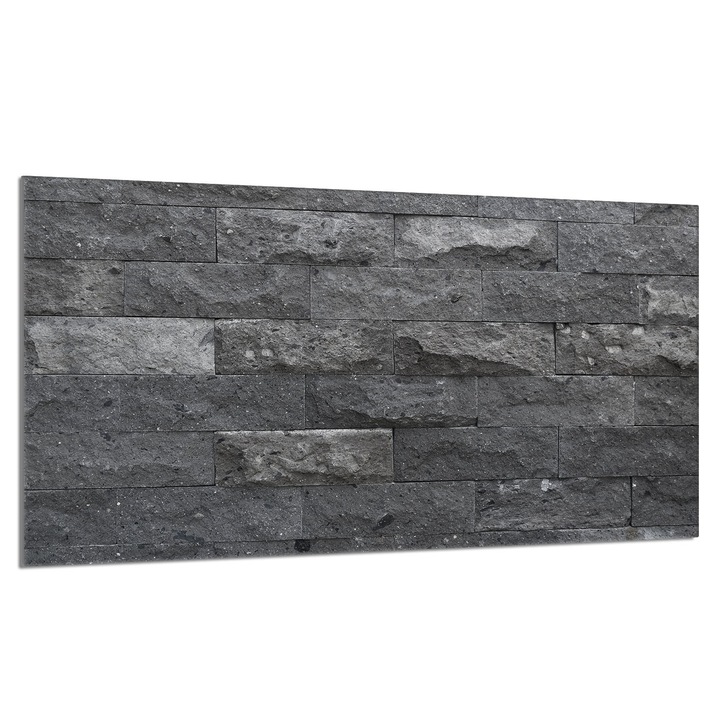 Placa de protectie din sticla pentru aragaz 90x52 cm, TMK ArtDeko, design caramida, multifunctionala