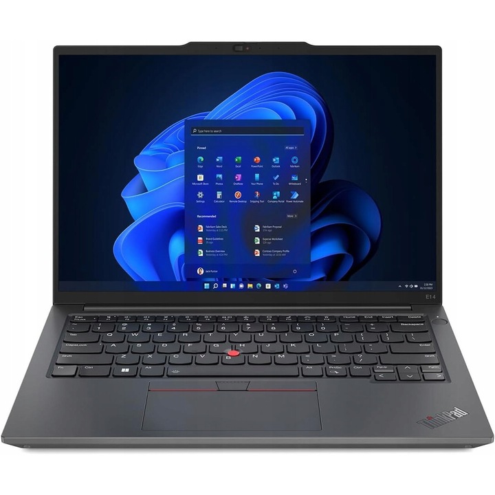 Laptop Lenovo ThinkPad E14 Gen 5, Intel Core i5, 16GB RAM, SSD 512GB, 14" Touchscreen, Windows 11 Professional, Negru, 17,99mmx313mmx219,3mm, 1,44kg