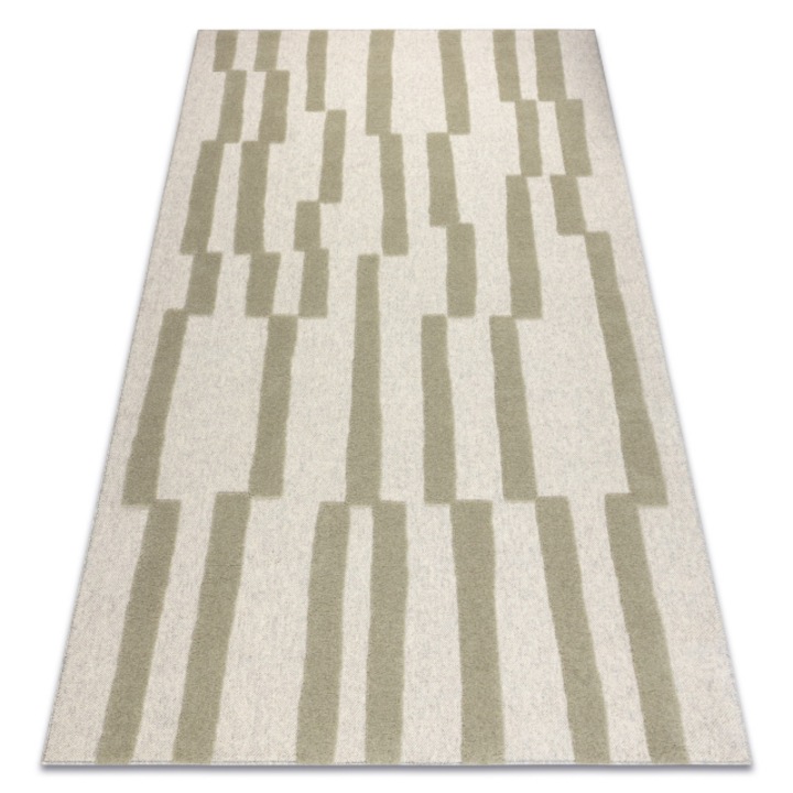 Covor DYWANY ŁUSZCZÓW din lana FLUX 461.9.AE200 OSTA - Geometric, structural, loft bej / verde, 160x230 cm