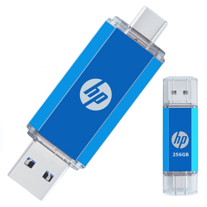 USB памет HP 256GB, USB 3.0, синя, 80MB/s x 30MB/s