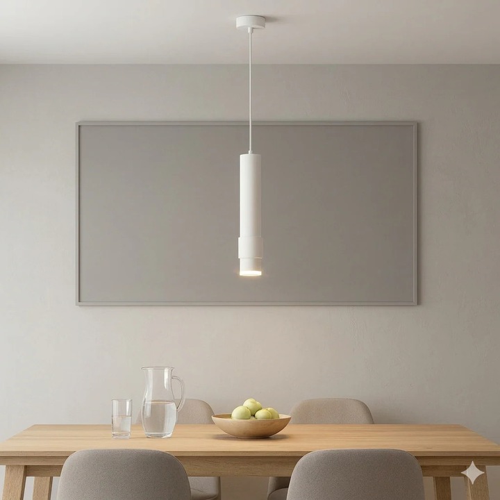 Пендел RFAN, Модел WL611L, 1 x GU10, Регулируема Височина, Бял