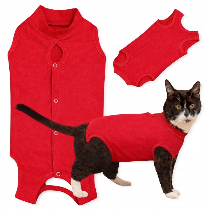 Haina postoperatorie animale, XL bumbac rosu