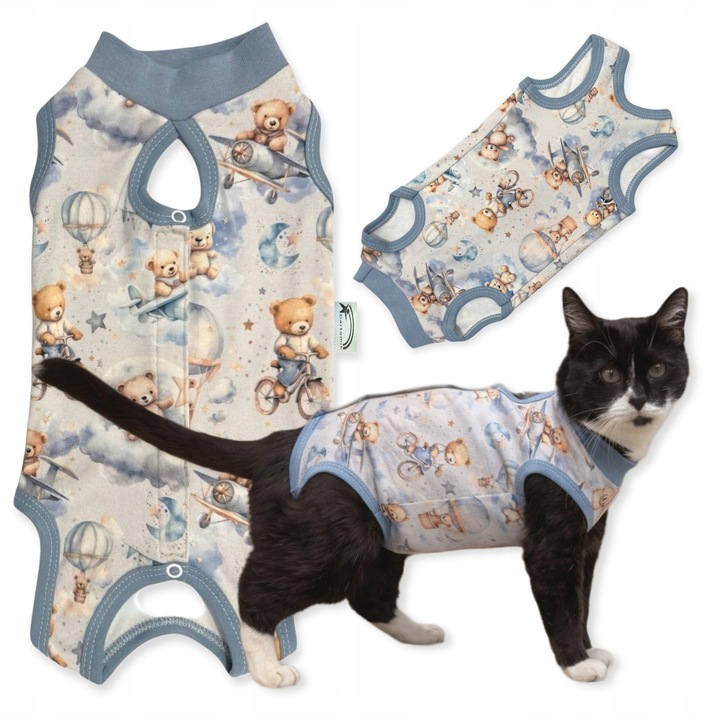 Ubracaminte postoperatorie pentru pisici si caini, Dartomik, marimea S, 100% bumbac, 21-27 cm circumferinta pieptului, 24-30 cm circumferinta taliei