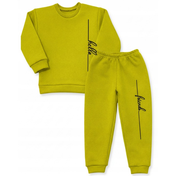 Set trening copii Dartomik, bumbacdqfwqdwqf, Verde lime