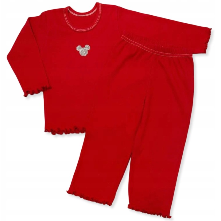 Pijama pentru fete, Dartomik, 2 piese, bumbac 100%, rosu