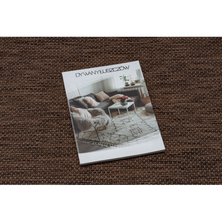 Traversa DYWANY ŁUSZCZÓW SISAL SION Melanj tesute plate maro 150cm, 150x340 cm