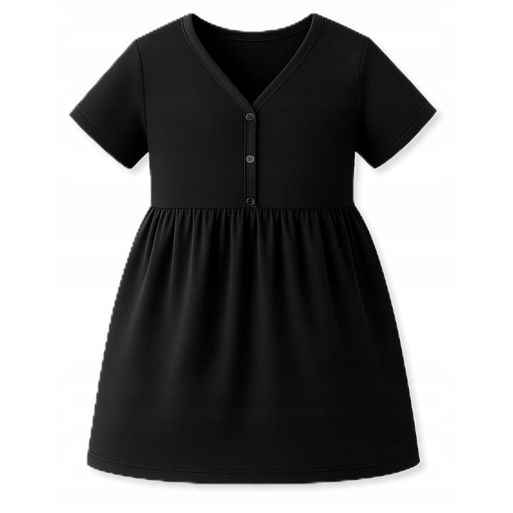 Camasa de noapte, Dartomik, maneca scurta, bumbac 100, Negru