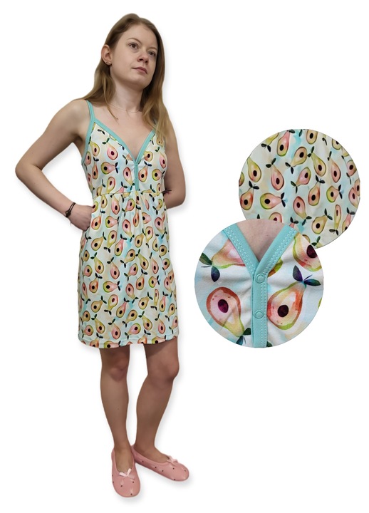 Pijamale de dama, Dartomik, camasa de noapte, bretele, bumbac