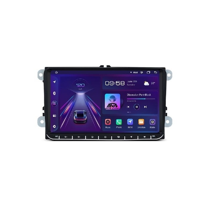 Navigatie PilotOn VW EOS (2006-2015) cu Android, 1GB RAM, 32 GB, Ecran IPS 9" 1280 x 720, CarPlay & Android Auto, WiFi, Bluetooth, suport camera DVR