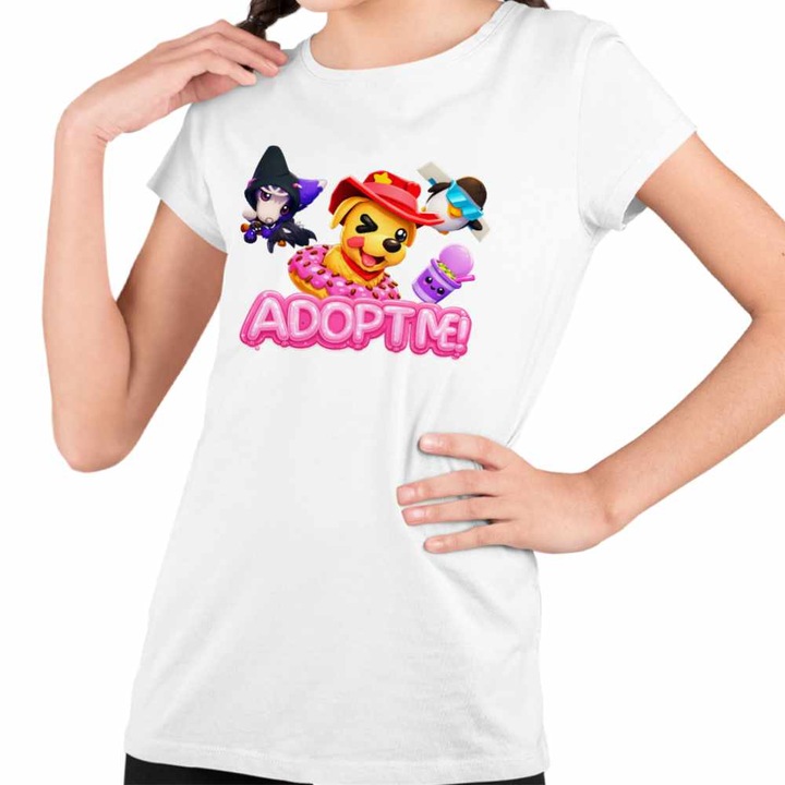 Tricou Copii Fete Roblox Adopt Me Puppy, Fehér