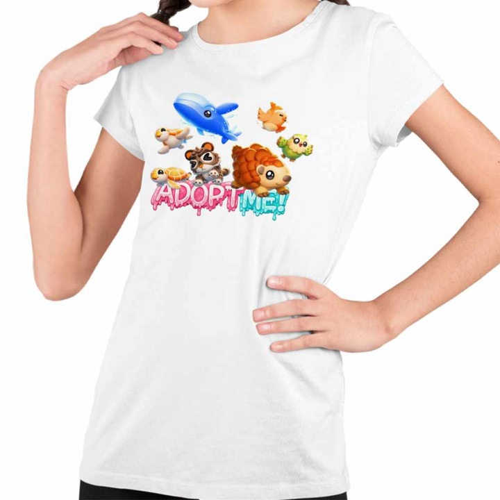 Tricou Copii Fete Roblox Adopt Me Arici Balena, Fehér