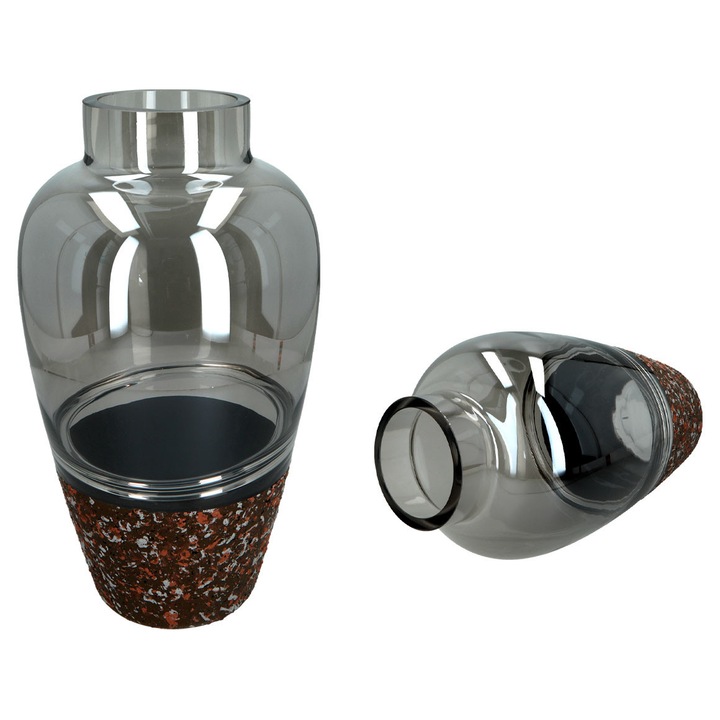 Прозрачна стъклена ваза, HANIPOL, декоративна за цветя, 30x45см