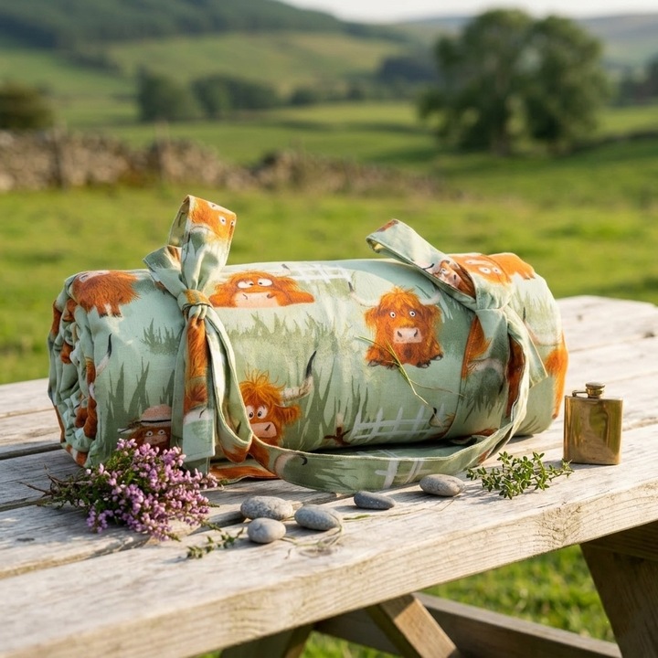 BlueKitty - Patura picnic, plaja, model vaci fericite, multicolor - 180 x 200 cm