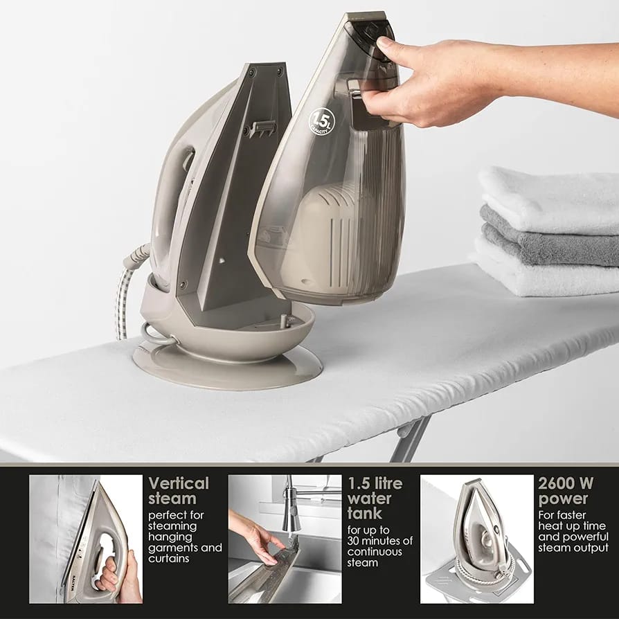 Aparat de calcat + statie RAF R.1357G, 2200W, talpa ceramica