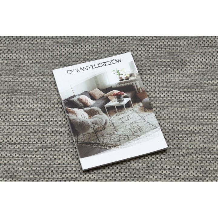 Dywany Łuszczów futó szőnyeg Sion, melange, lapos szövött, szürke, 80x250 cm