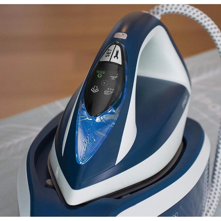 Statie de Calcat Polti Vaporella Express VE 30.30, Talpa Ceramica, 2200 W, 1.6 l, 8 BAR, 240 gr/min, Alb/Albastru