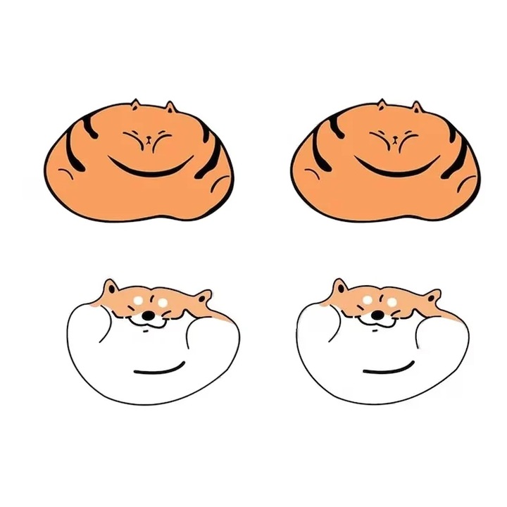 Set 4 mini bureti pentru spalat vase Kiuiom, 8 x 5.9 cm, multicolor